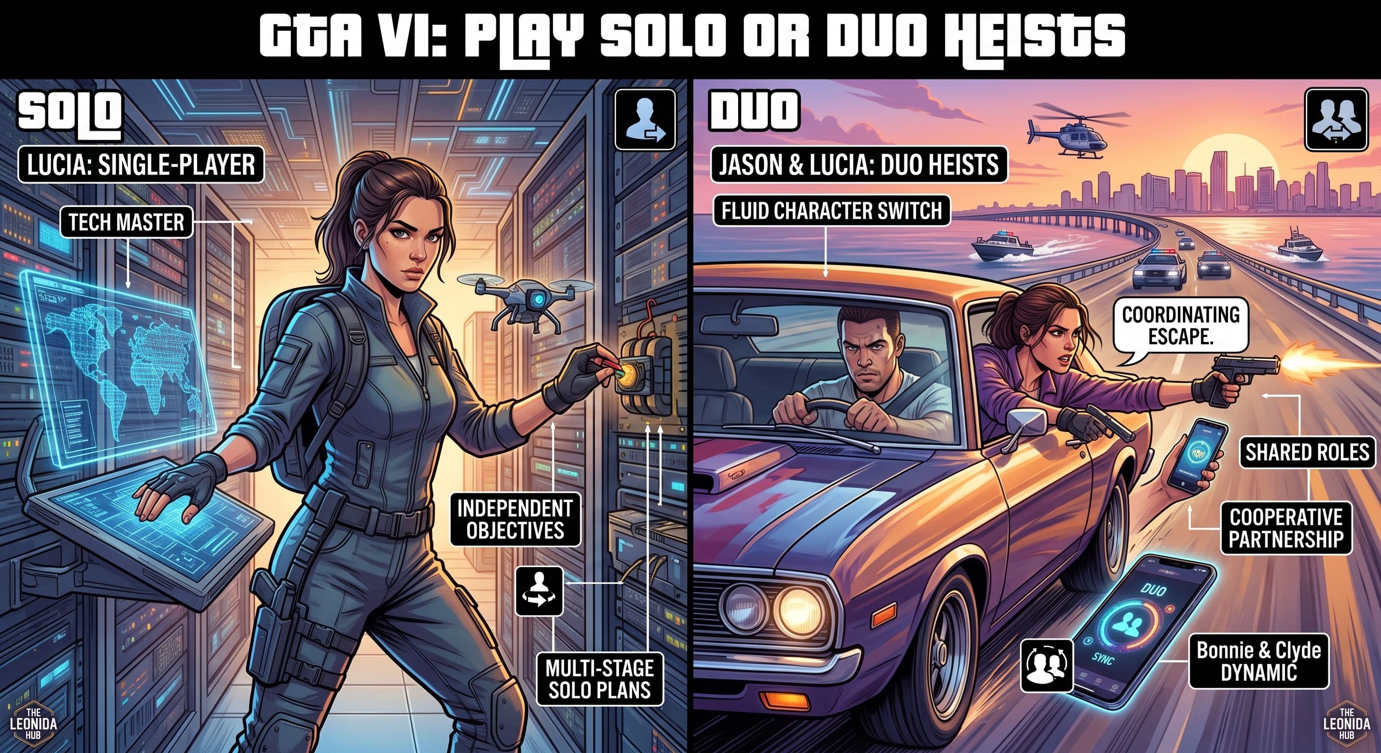 GTA 6 Lets You Play Solo or Run Heists as a Duo